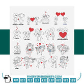 Romantic Couples Embroidery Design Pack – 20 Designs in 3 Sizes | FineryEmbroidery - FineryEmbroidery